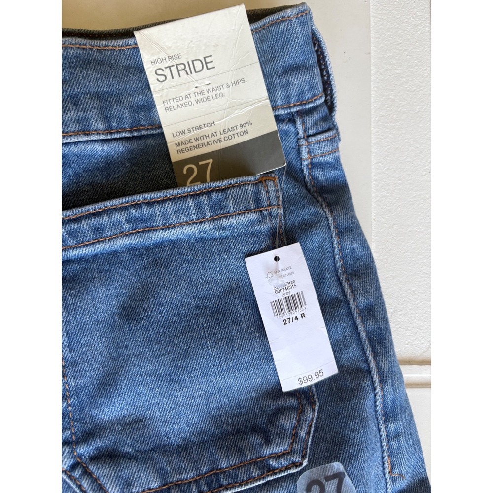 Gap High Rise Stride Wide Leg Jeans Medium Indigo Patch Pocket Denim 27/4 R NEW - Picture 5 of 8